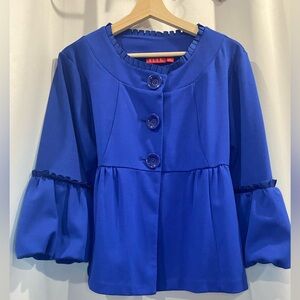 Elle - Blue Button-Up Casual Blazer